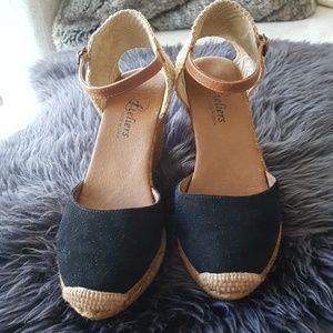 Black suede espadrilles